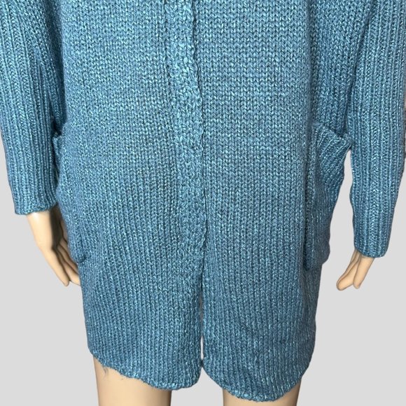 Romeo Juliet Womens Cardigan Open Sweater Medium M Green Wool Stretch Oversize - Picture 8 of 13